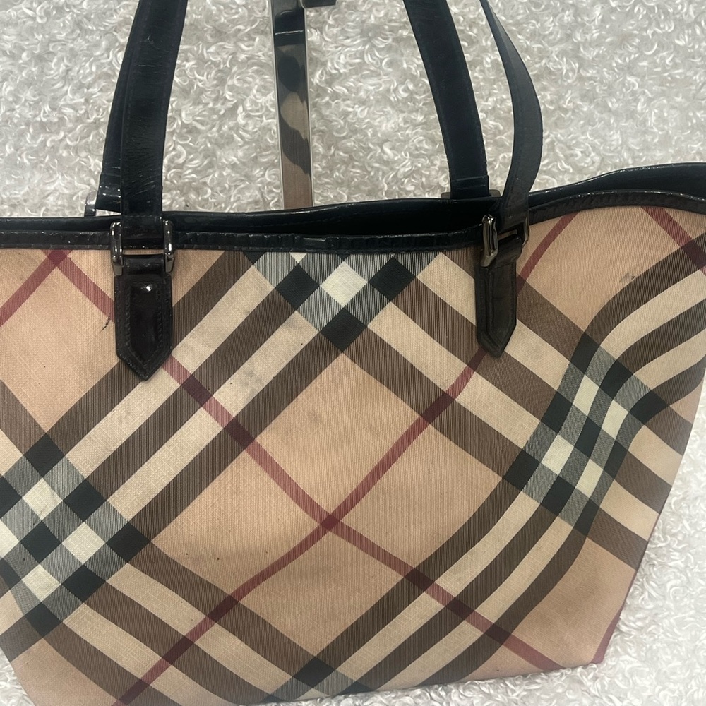 Burberry Nova Check Canvas Coated Tote Bag - Picture 3 of 16
